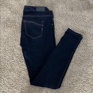 Express dark wash stretch + low rise legging